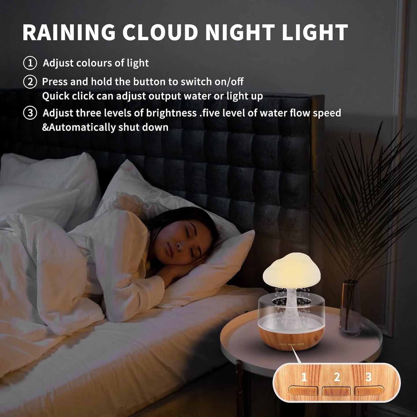 Raining Cloud Night Light Micro Humidifier Diffuser