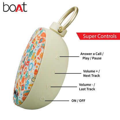 boAt Stone 260 4W Bluetooth Speaker with Upto 9 Hours Playback, IPX5 and Carabiner(Voyage)