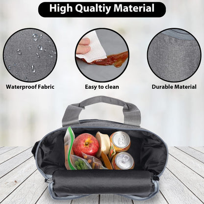 Wooum Water Resistance Lunch Bag, Tiffin Bag, Travel Lunch Pouch, Food Storage Bag with Handle for Office, College, School, Picnic, Camping, Tiffin Box - Suitable for Unisex Adults and Children