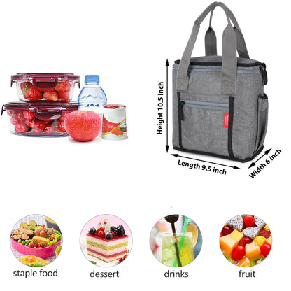 Wooum Water Resistance Lunch Bag, Tiffin Bag, Travel Lunch Pouch, Food Storage Bag with Handle for Office, College, School, Picnic, Camping, Tiffin Box - Suitable for Unisex Adults and Children