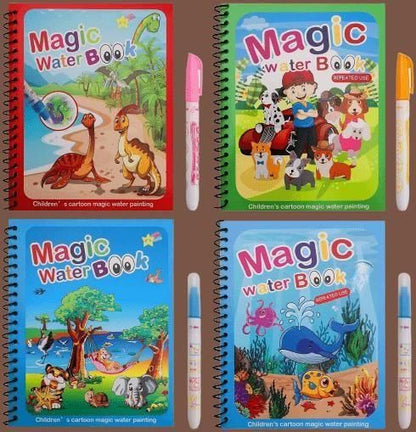 Reusable Magic Water Quick Dry Book Water Coloring Book Doodle with Magic Pen Painting Board for Children Education Drawing Pad