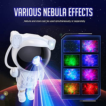 DesiDiya® Astronaut Galaxy Projector with Remote Control - 360° Adjustable Timer Kids Astronaut Nebula Night Light, for Gifts,Baby Adults Bedroom, Gaming Room, Home and Party (Corded Electric)