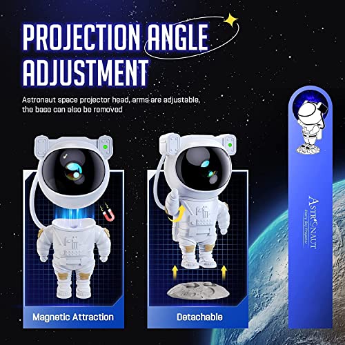 DesiDiya® Astronaut Galaxy Projector with Remote Control - 360° Adjustable Timer Kids Astronaut Nebula Night Light, for Gifts,Baby Adults Bedroom, Gaming Room, Home and Party (Corded Electric)