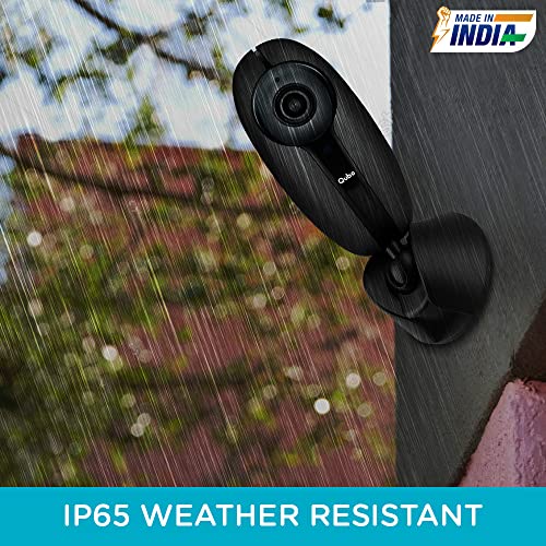 Qubo Outdoor Security Camera (Black) from Hero Group | Made in India | IP65 All-Weather | 2MP 1080p Full HD | CCTV Wi-Fi Camera | Night Vision | Mobile App Connectivity | Cloud & SD Card Recording