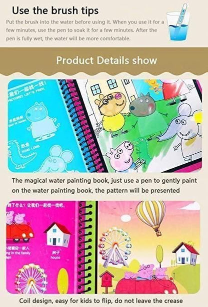 Reusable Magic Water Quick Dry Book Water Coloring Book Doodle with Magic Pen Painting Board for Children Education Drawing Pad